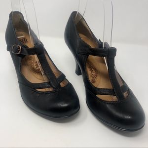 Sofft Vanessa T Strap Mary Jane Retro Leather Heels 7.5
